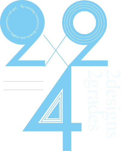 ２つのデザイン２グレード＝４のイメージ図